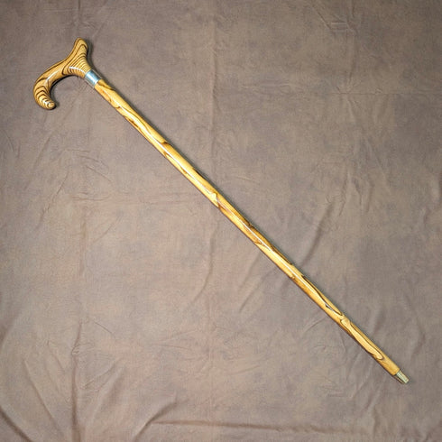 2018 年英國製造木紋棕褐色軸德比手柄純銀裝飾手杖 88 厘米